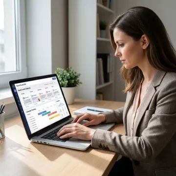 Remote marketing specialist planning social media content