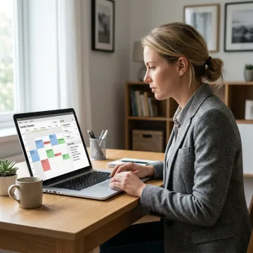 Virtual assistant organizing family calendar