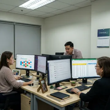 Remote offshore team coordinating business processes