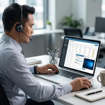 Remote IT support specialist working on support tickets