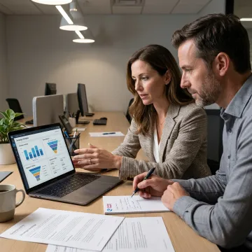 Marketing consultant planning digital strategy