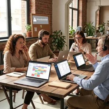 Remote hospitality staffing team supporting operations