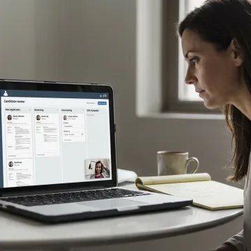 Remote recruiter reviewing legal candidate profiles