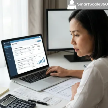 Ecommerce bookkeeper virtual assistant at work