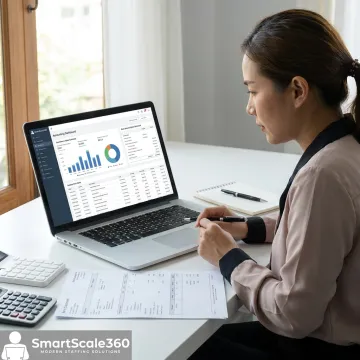 Virtual bookkeeper reviewing ecommerce reports