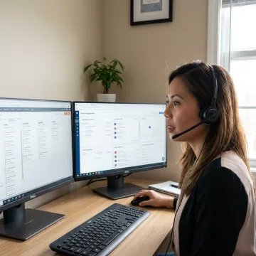 Outsourced SDR making B2B sales calls