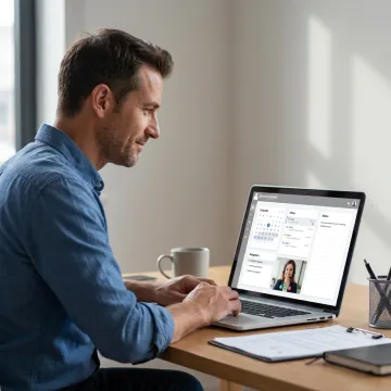 Small business owner working with virtual assistant