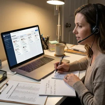 Home care recruiter VA reviewing caregiver applications