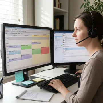 Virtual receptionist supporting a dental practice