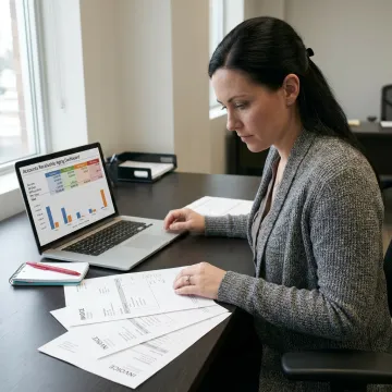 Accounts receivable bookkeeper at work