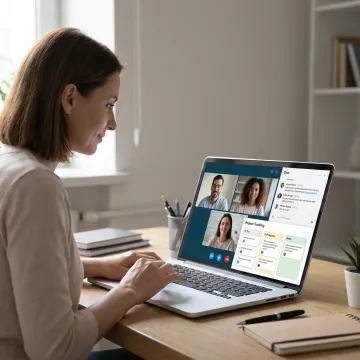 Small business owner managing remote staff