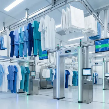 Advanced RFID linen tracking system in healthcare laundry facility