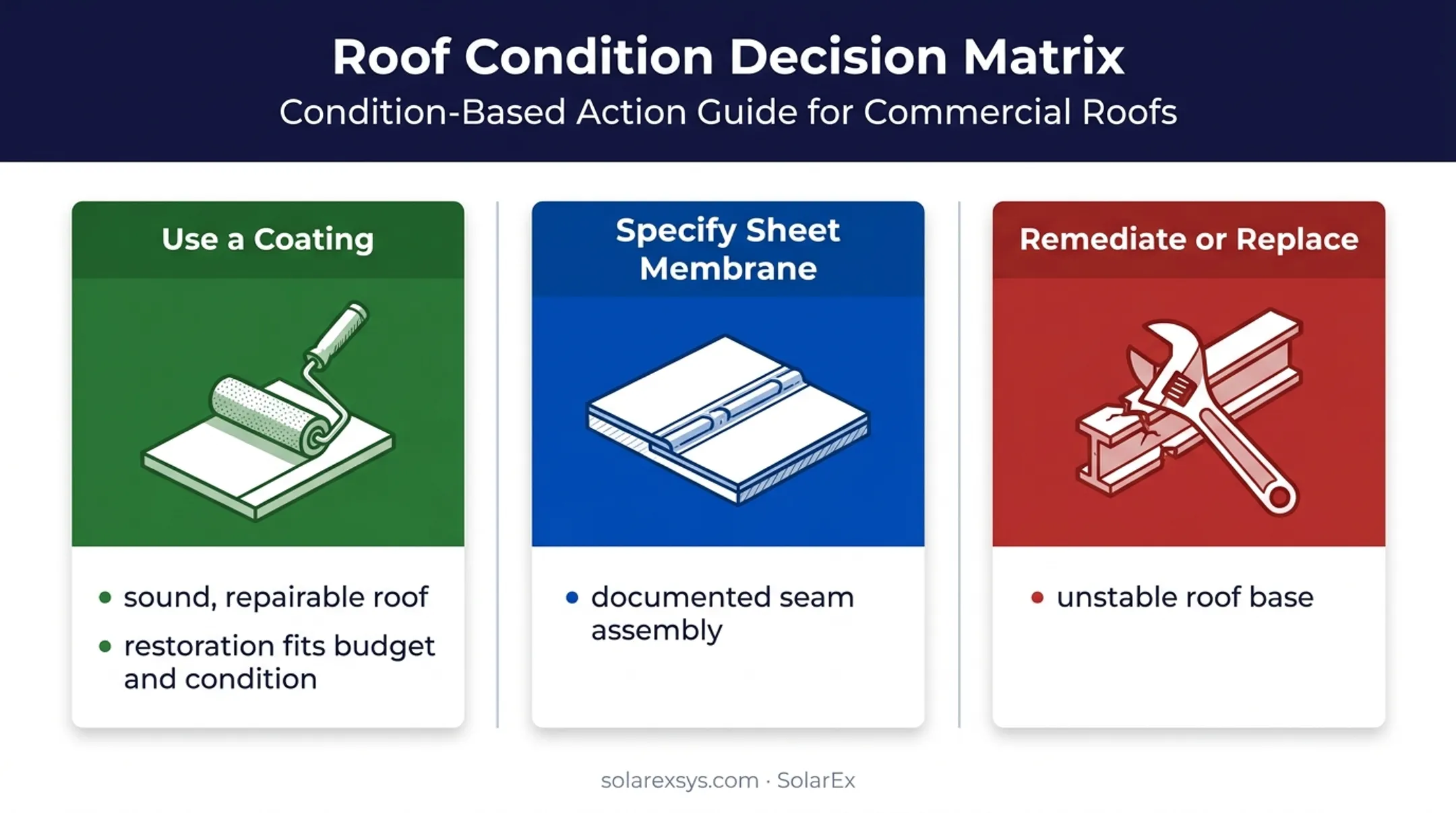 Flat concrete roof coating membrane or replacement decision guide