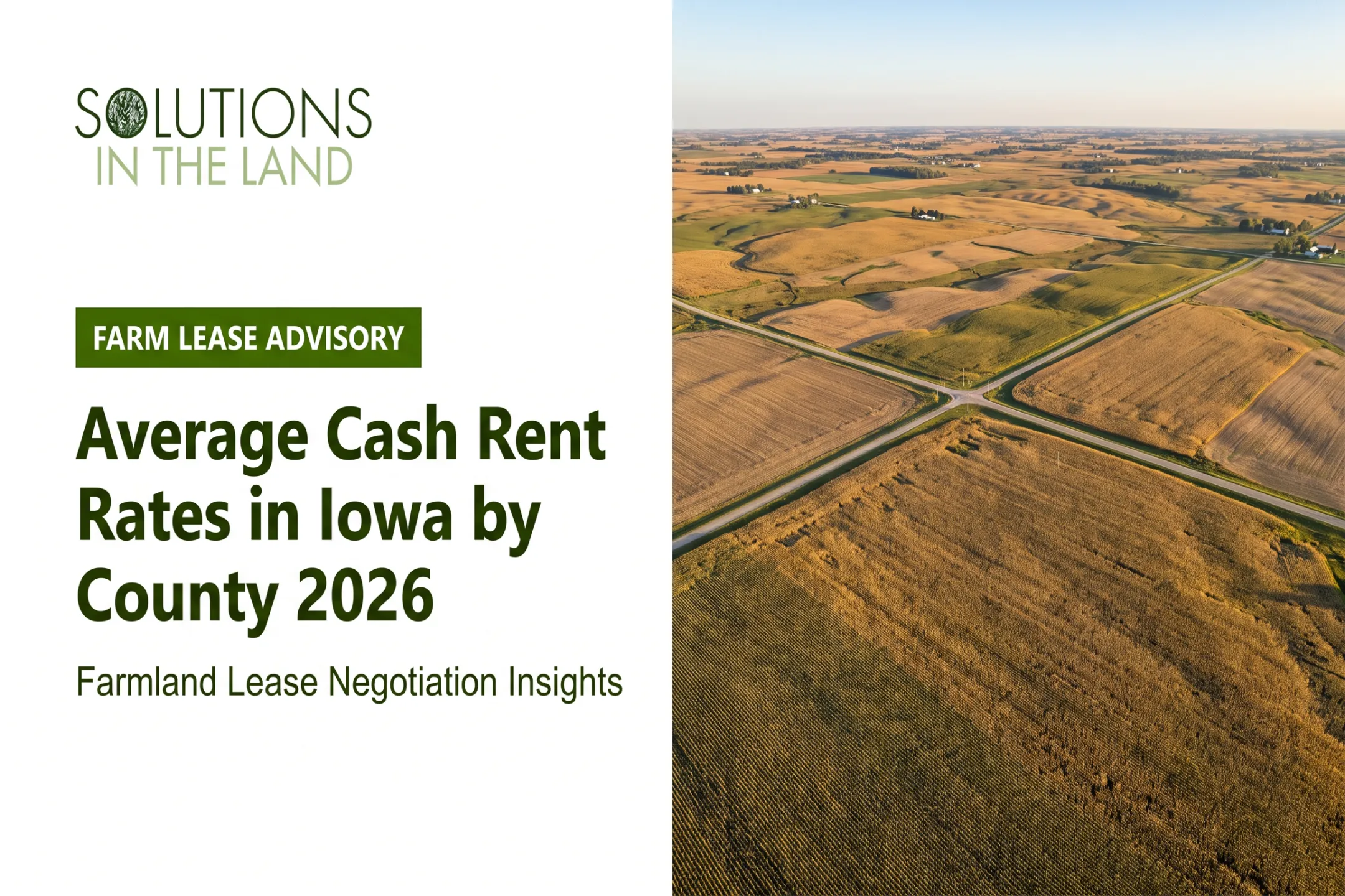 Average Cash Rent Rates in Iowa by County 2026