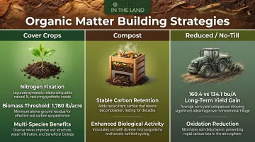 Three organic matter building strategies cover crops compost and no-till comparison