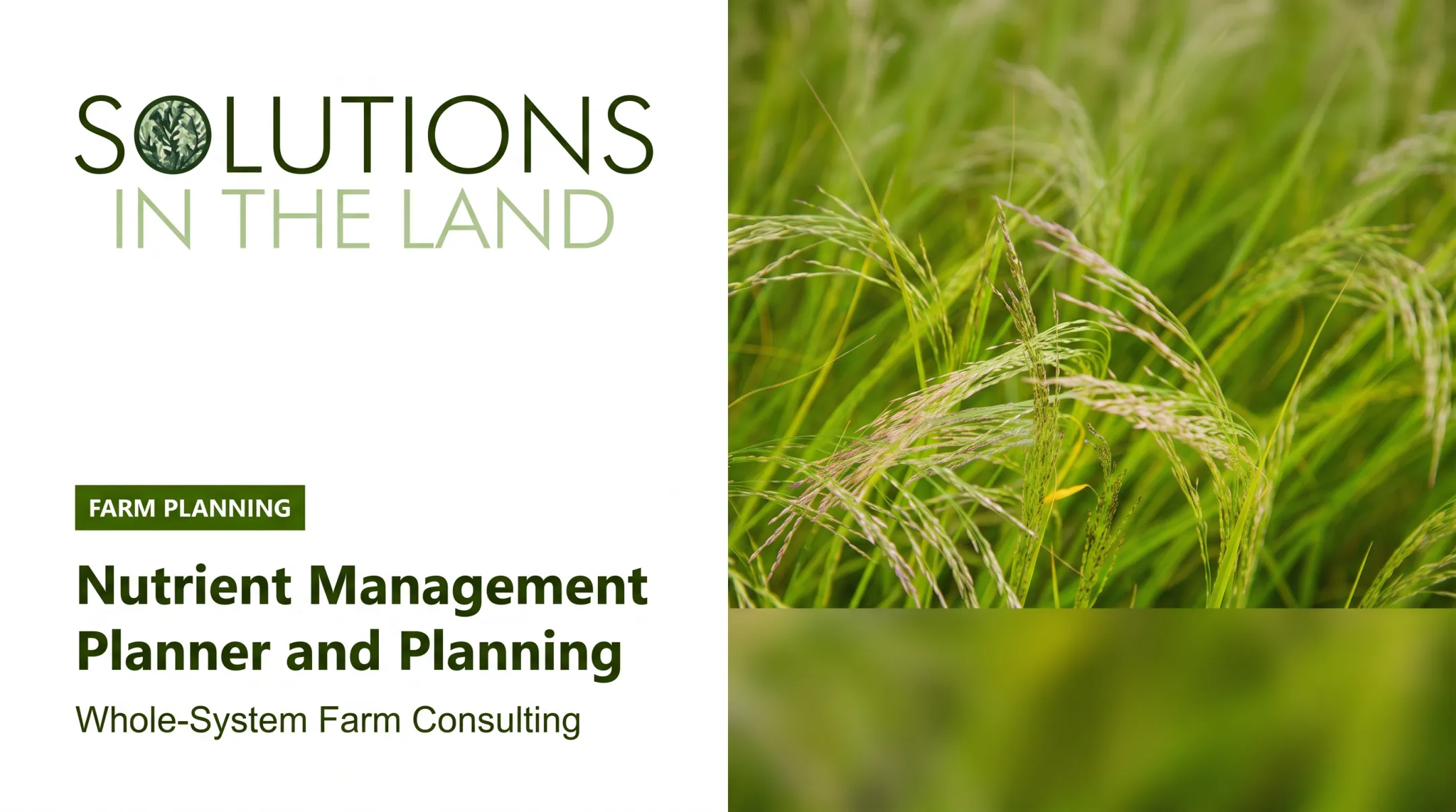 Nutrient Management Planner and Planning