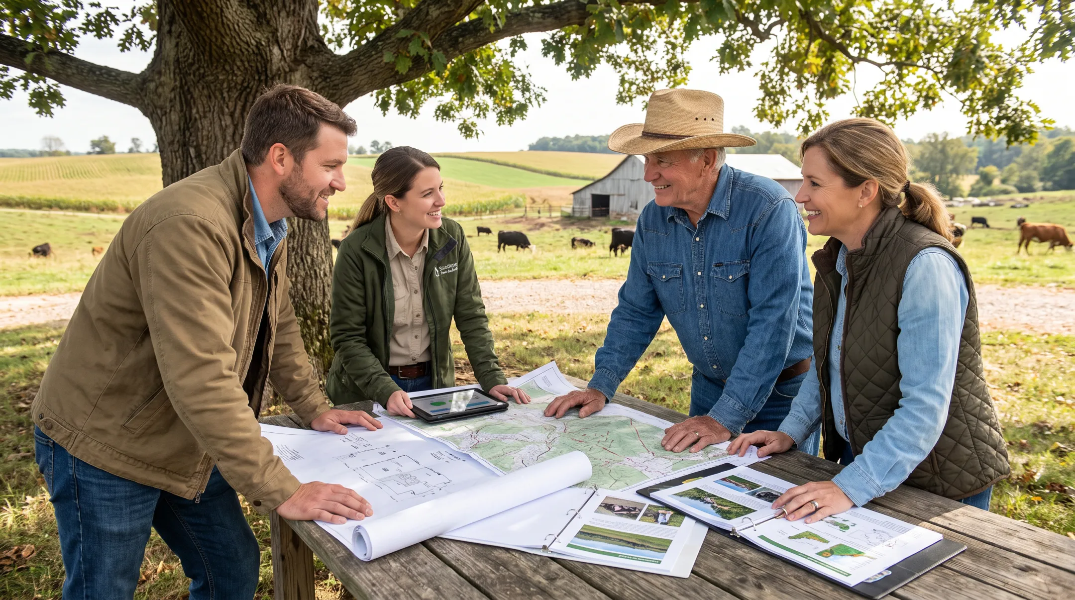 Landowner and farmer planning lease economics and conservation goals