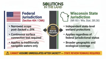 Federal versus Wisconsin state wetland jurisdiction comparison post-Sackett ruling