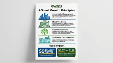 Smart growth land use principles reducing agricultural land conversion and sprawl costs
