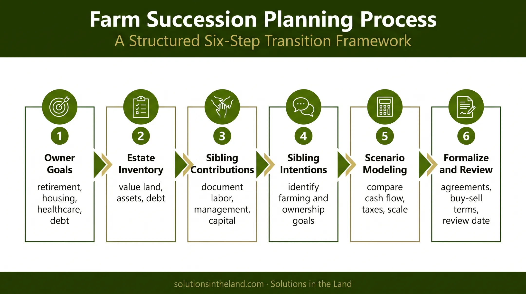 Six-step farm succession planning process from goals to review
