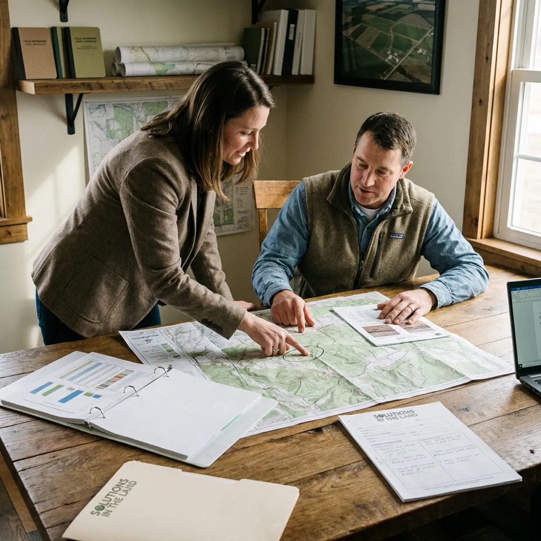 Consultant discussing environmental land strategy