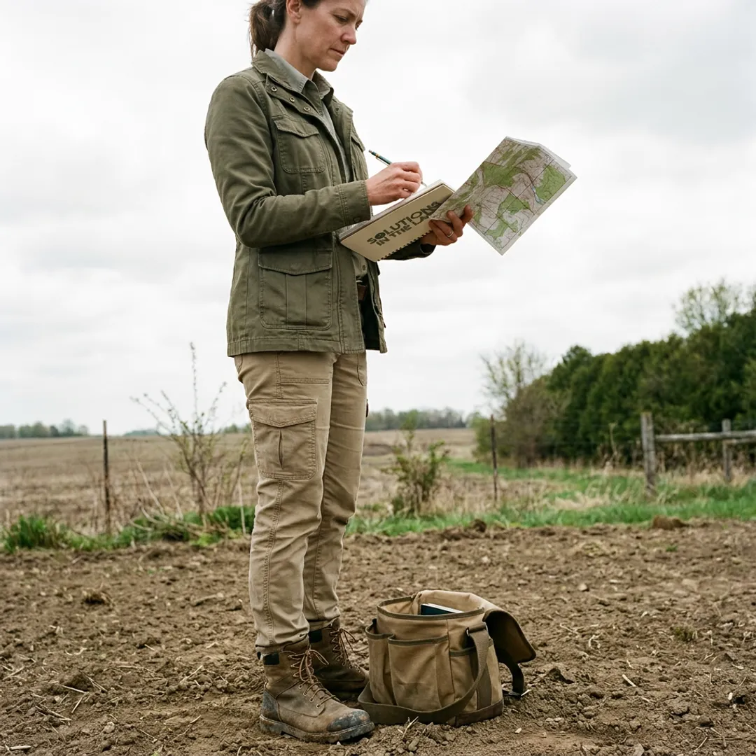 Consultant documenting environmental conditions on a property