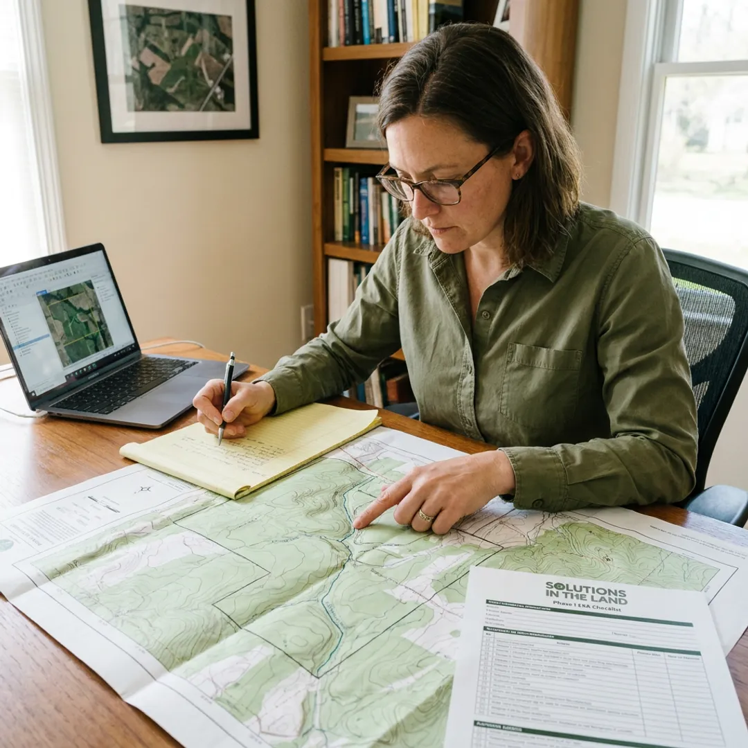 Consultant reviewing environmental records for a Houston property