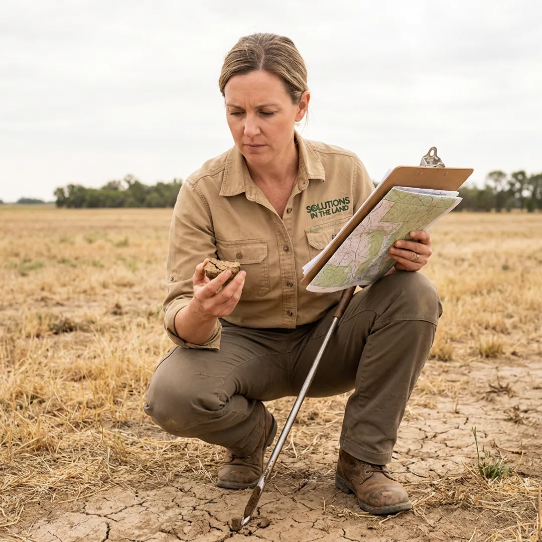 Consultant documenting environmental conditions on a site