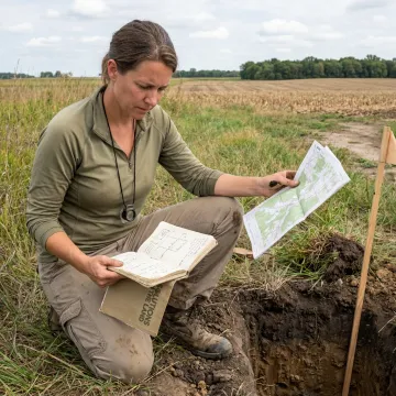 Consultant reviewing ecological conditions on rural land
