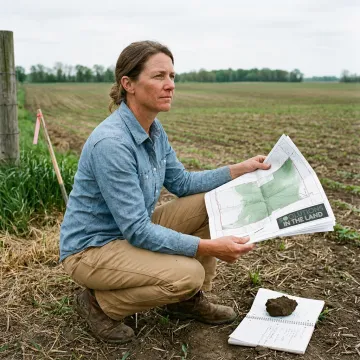 Consultant reviewing farmland conservation plan