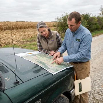 Agricultural land planning consultation on a working farm