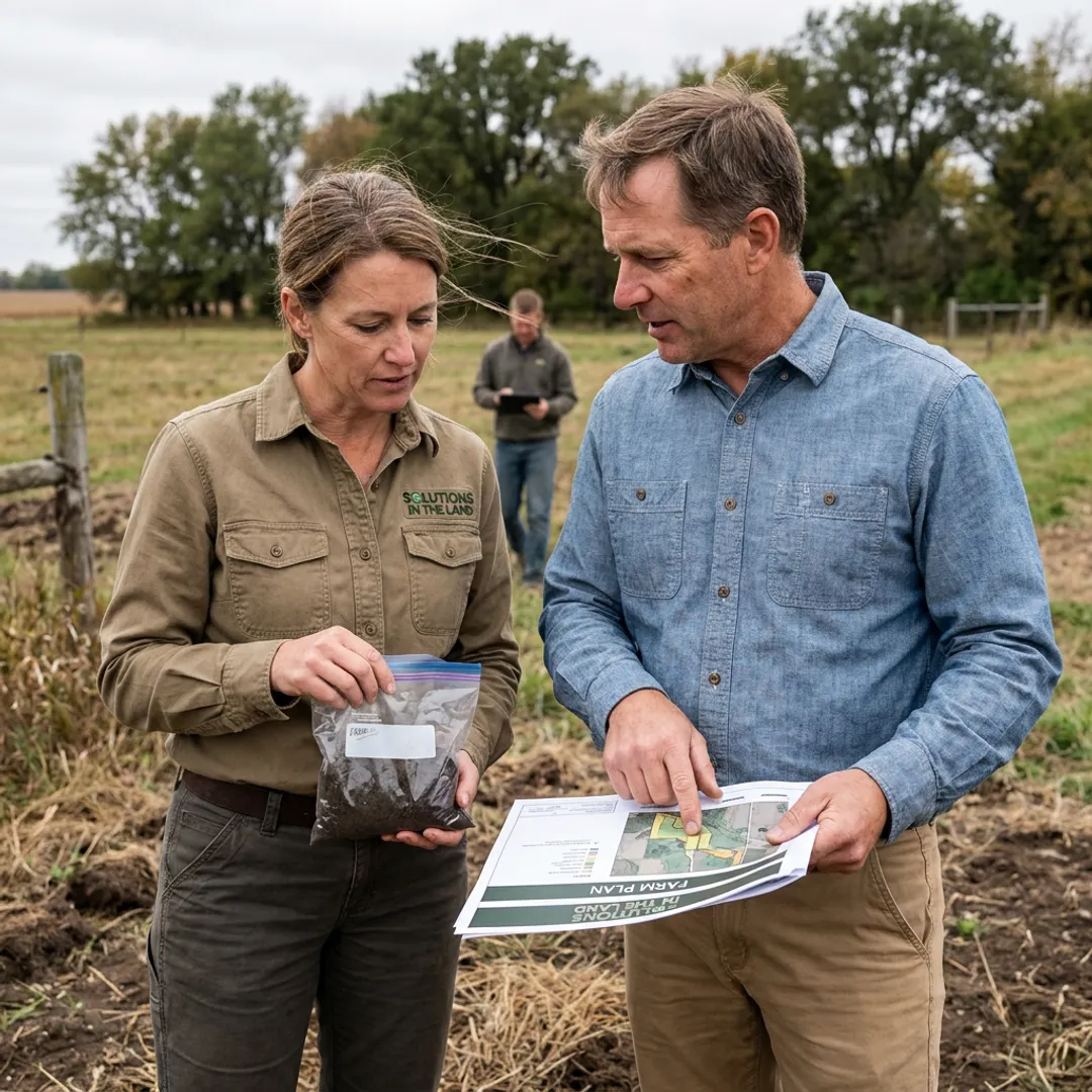 Team assessing soil and land conditions