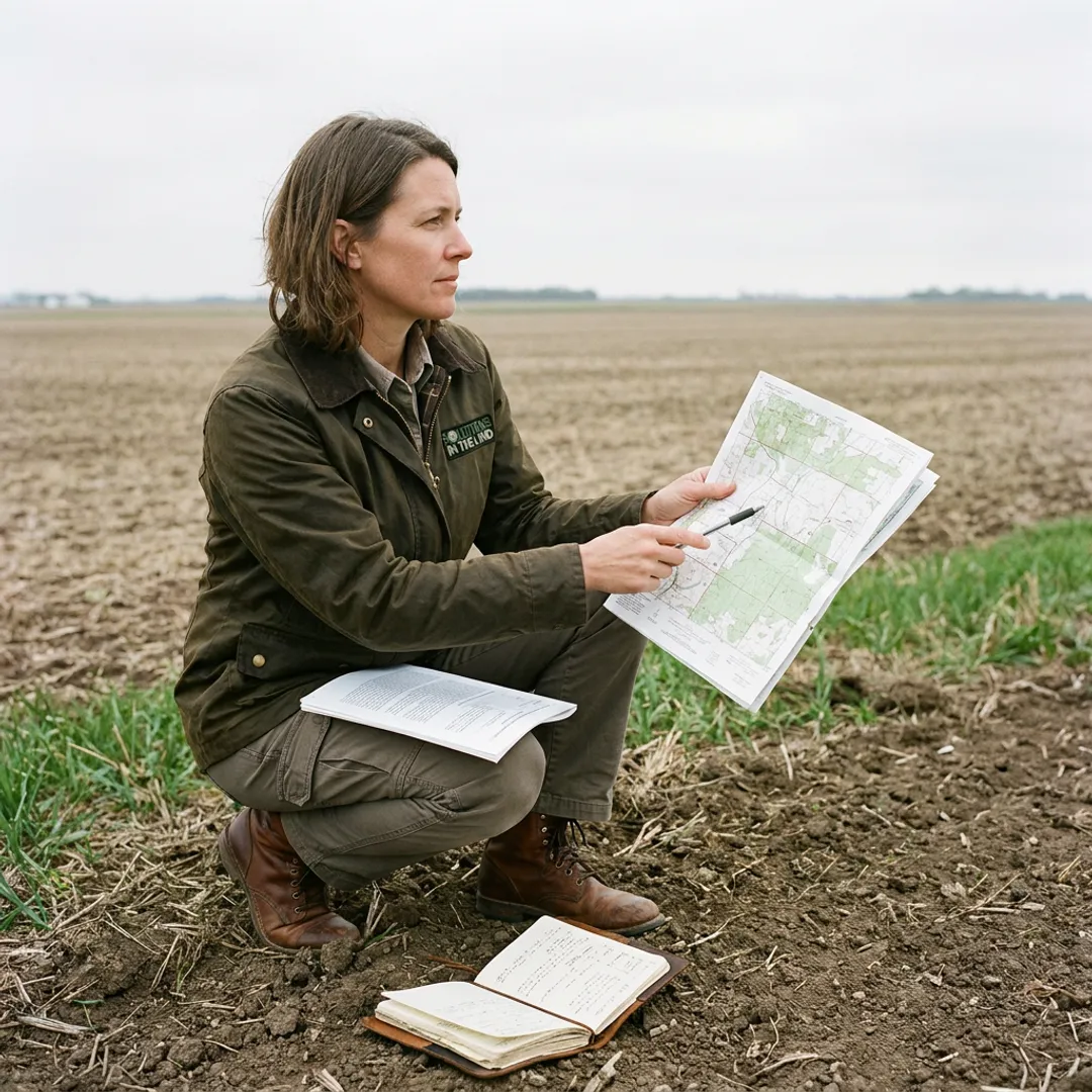 Consultant documenting environmental site conditions