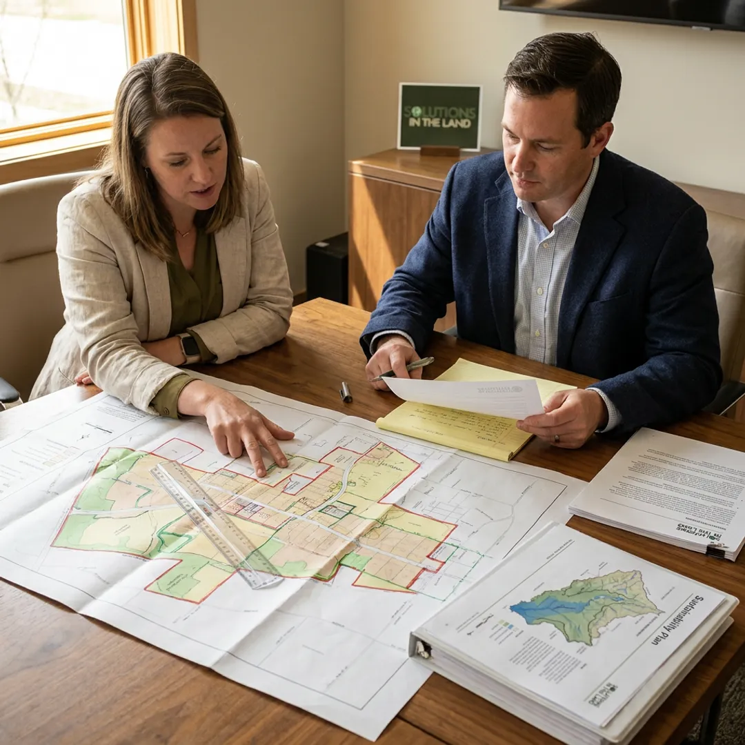 Consultants reviewing municipal land plans