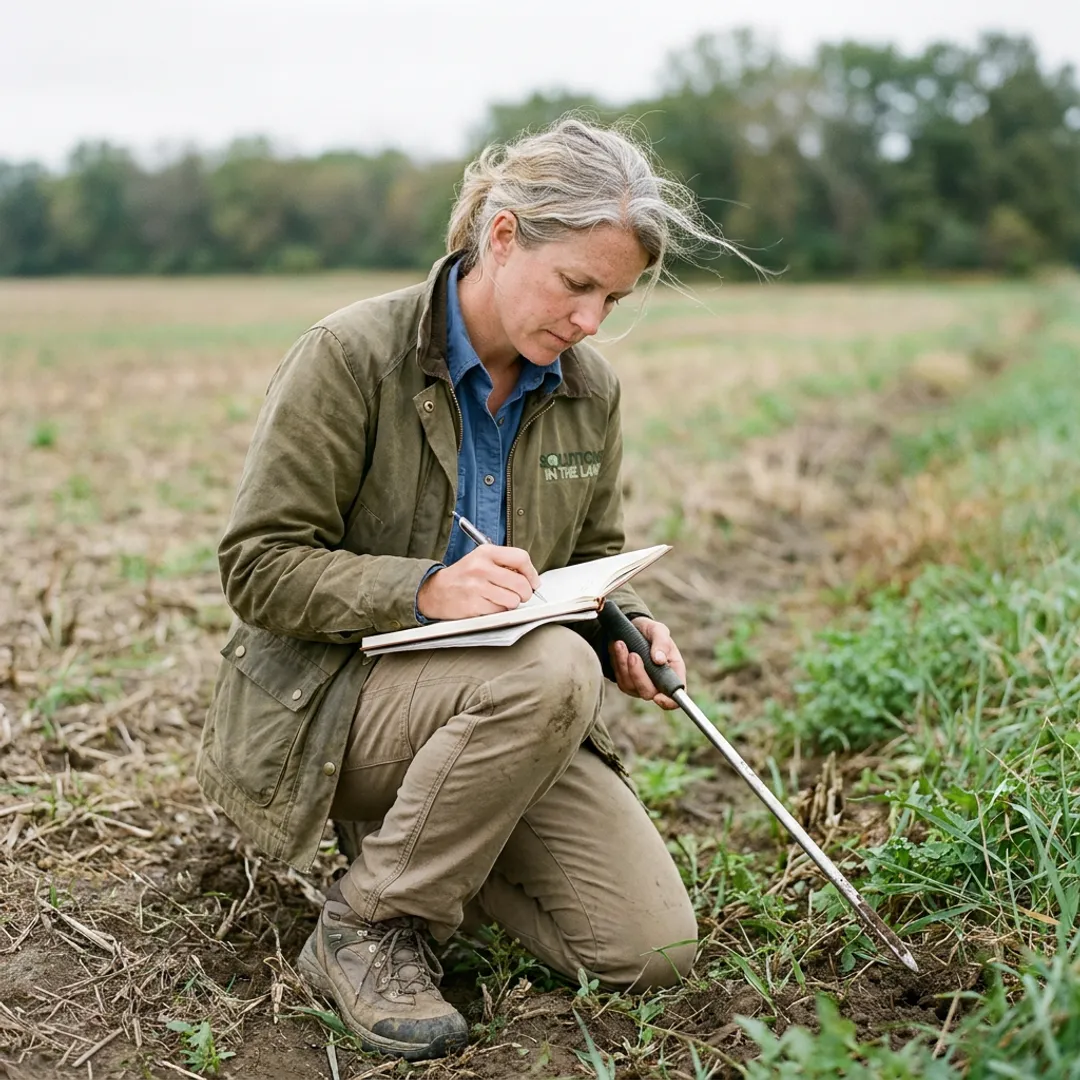Consultant documenting environmental conditions on site