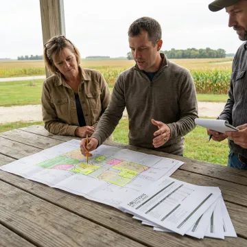 Team discussing sustainable land use strategy
