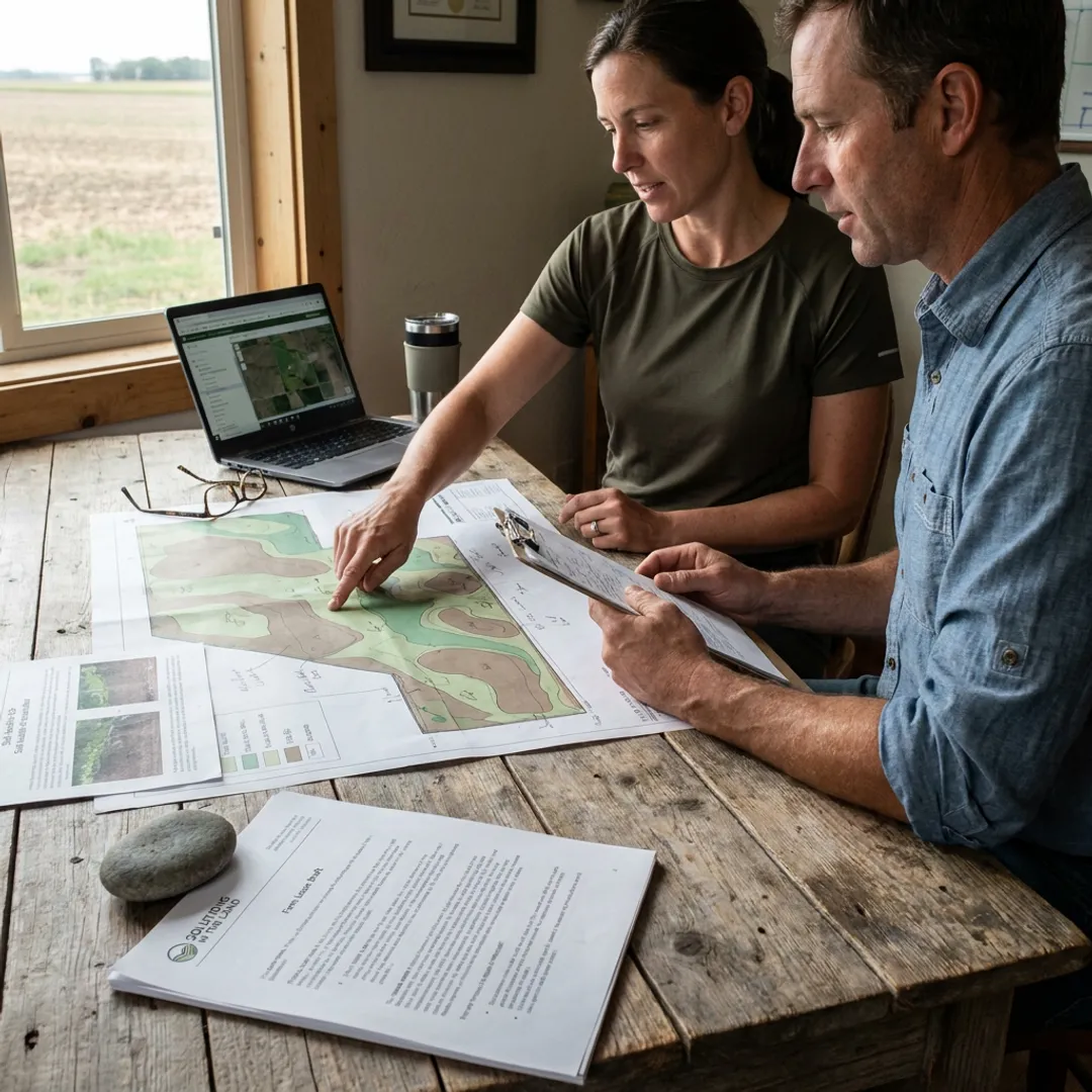 Team discussing sustainable land management strategy