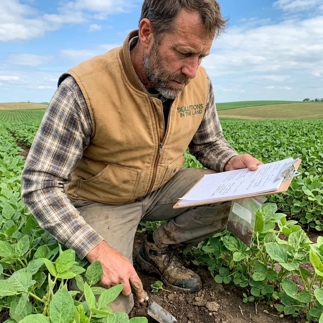 Consultant documenting environmental conditions on a property