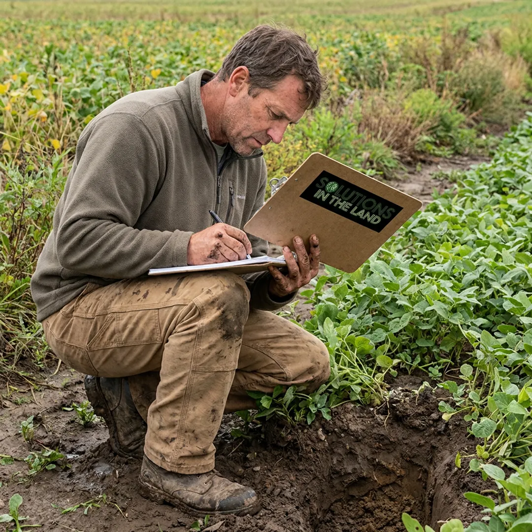 Environmental consultant documenting field conditions
