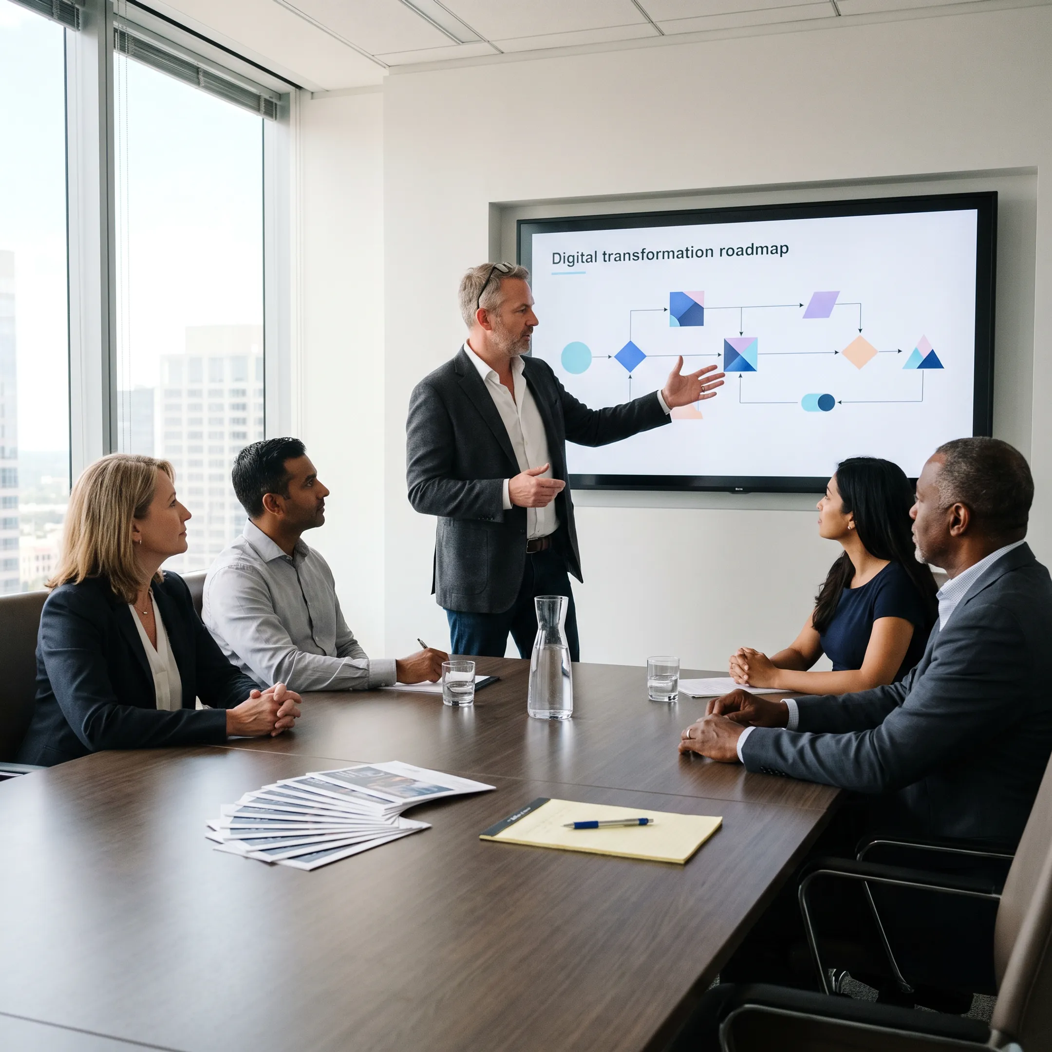 Fractional CIO presenting a digital transformation strategy