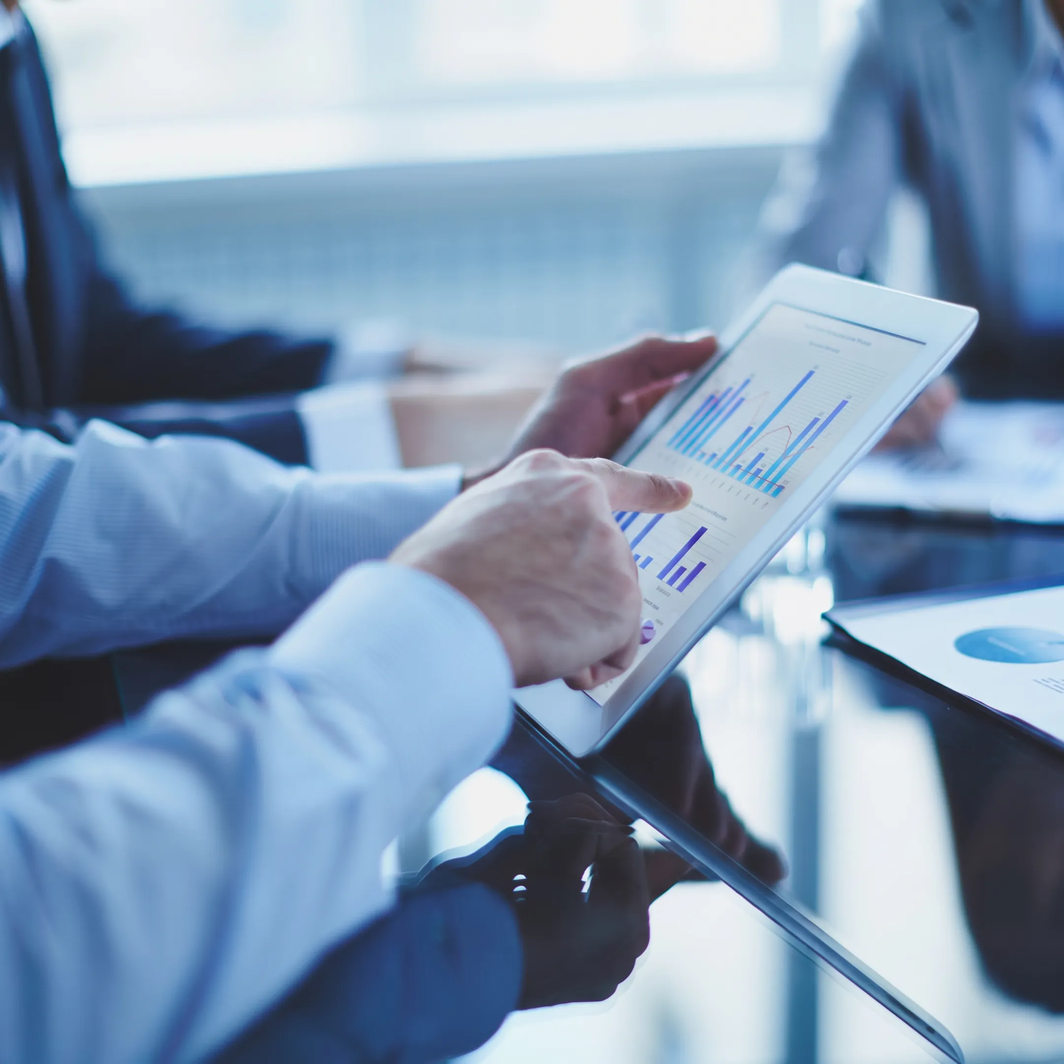 Technology professionals collaborating with business leaders on an IT staffing plan