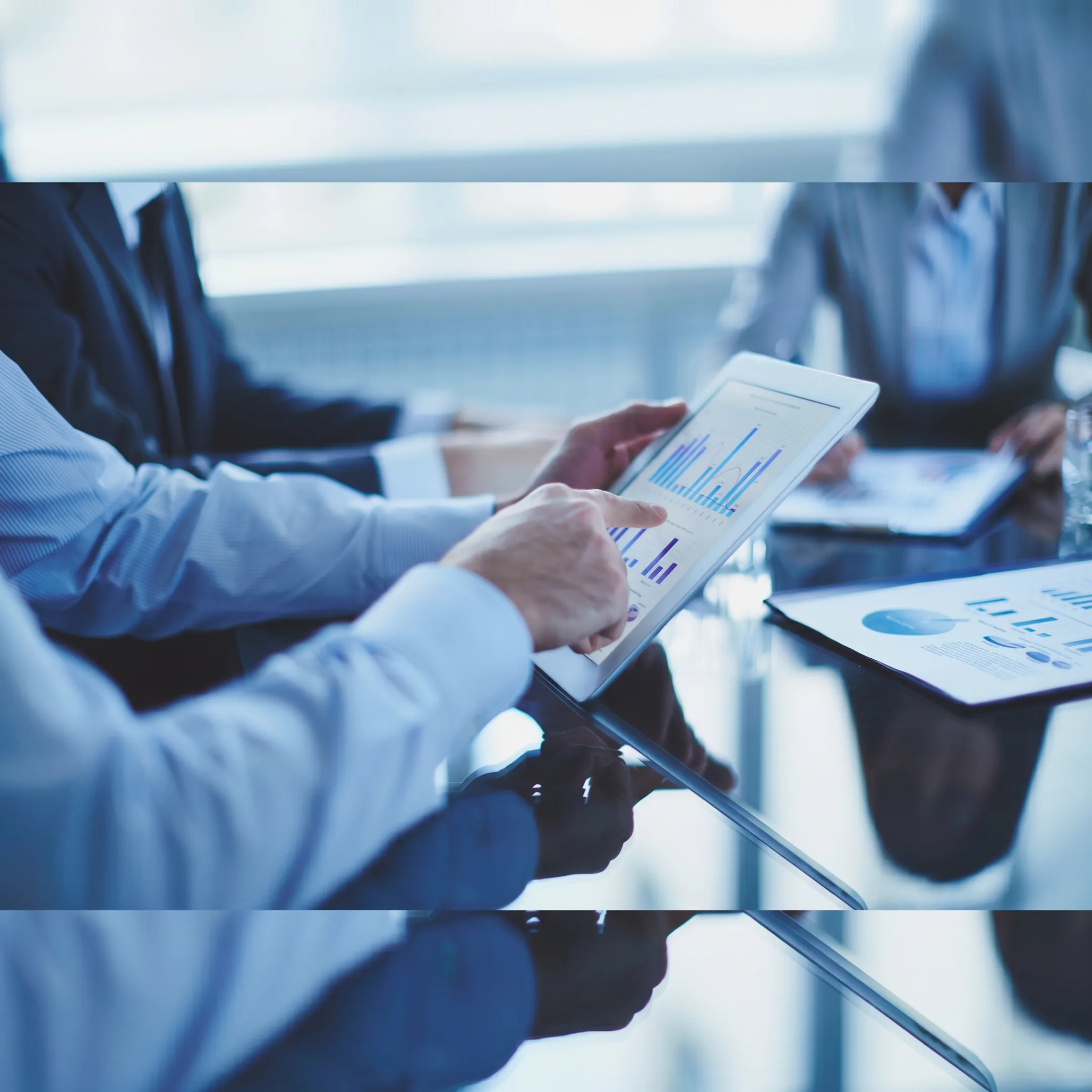 Business leaders reviewing a contingent staffing plan with a professional consulting team