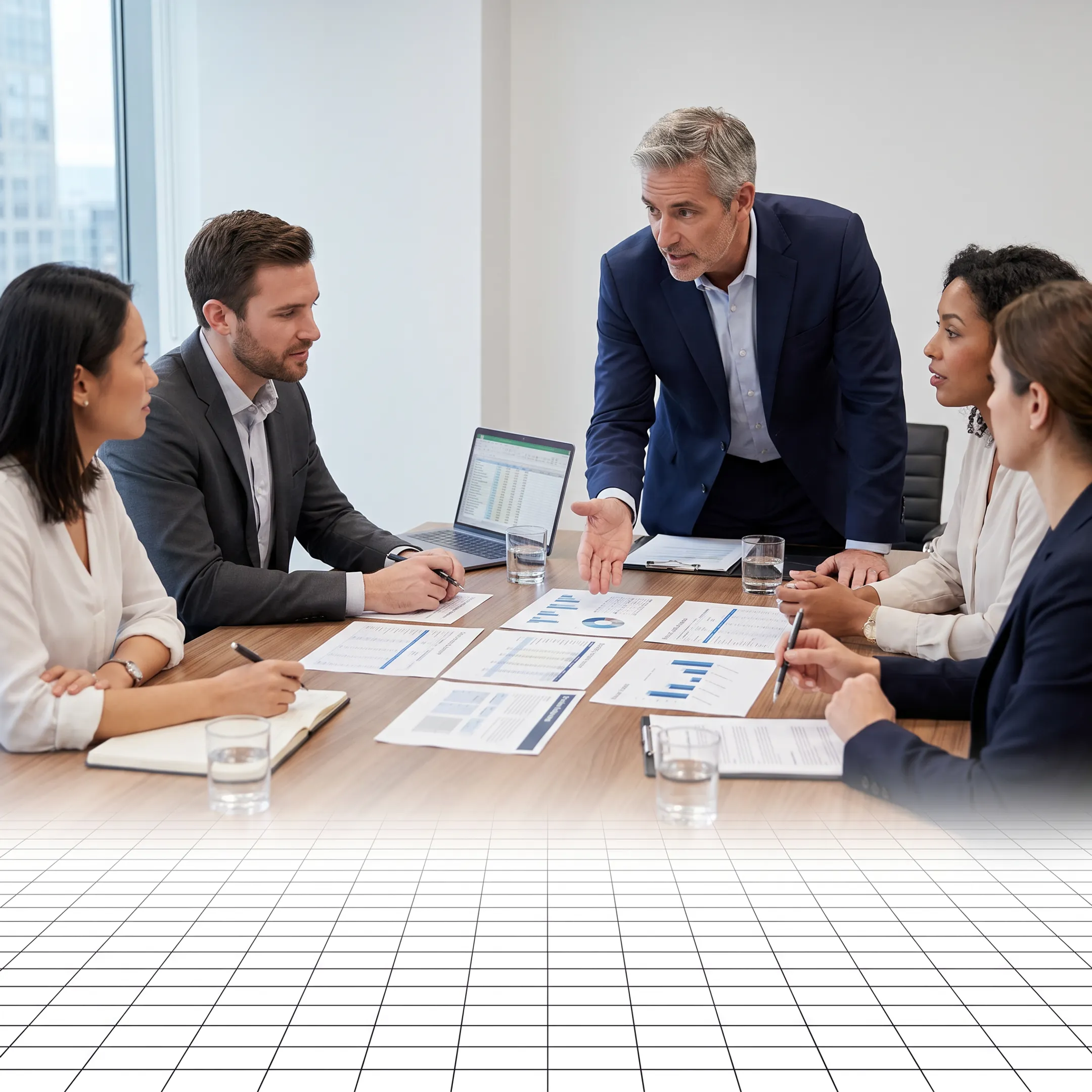 Finance leader collaborating with staffing specialists on a talent strategy