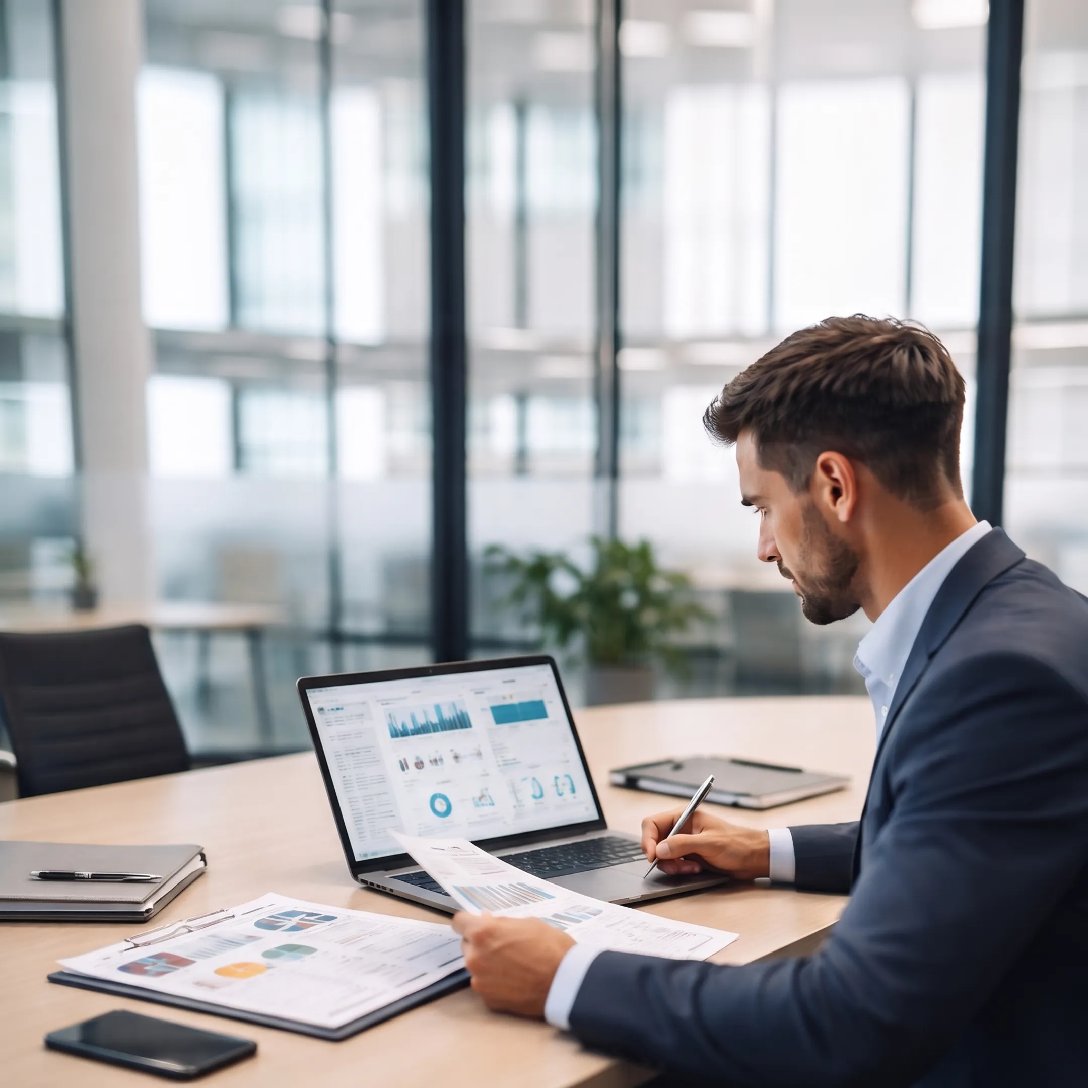 Fractional CFO reviewing financial reports with business leaders