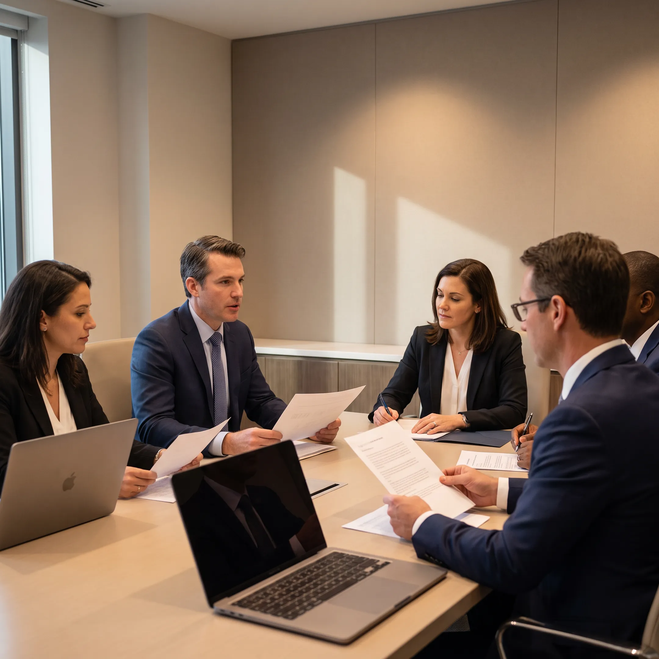 Technology professionals collaborating on an IT staffing plan in a Washington, DC office
