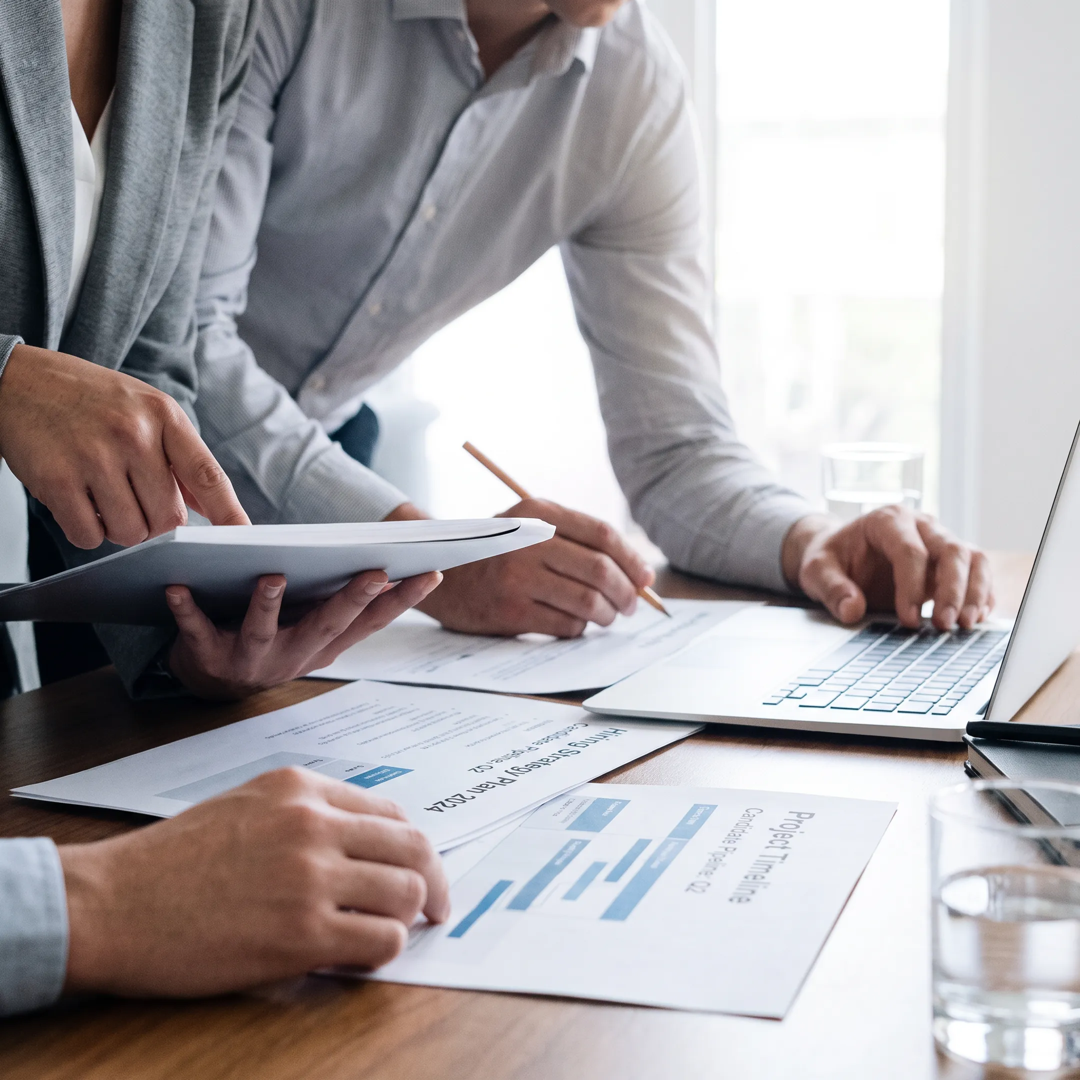 Technology staffing consultants collaborating with a San Francisco business team