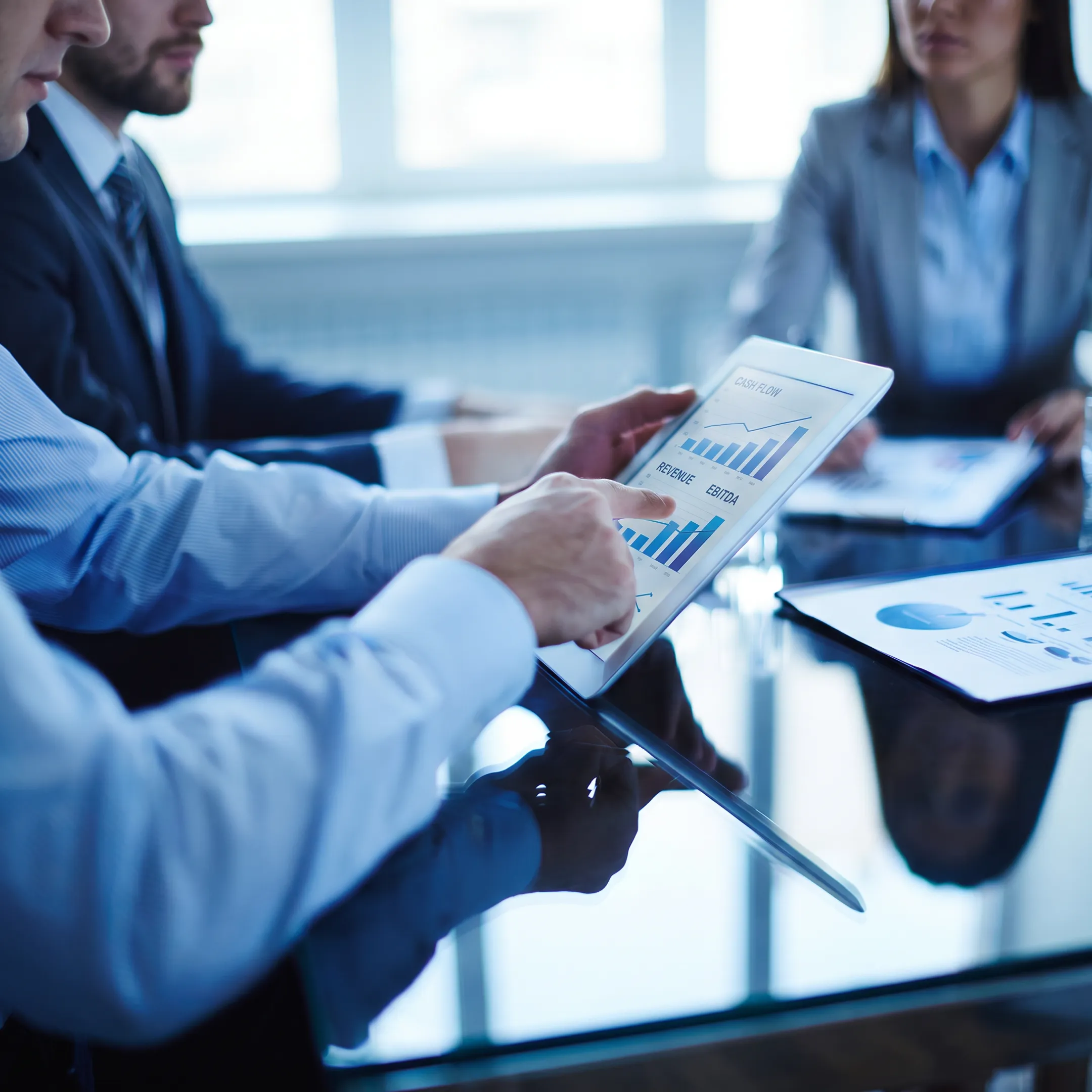 Fractional CFO presenting financial strategy to business team