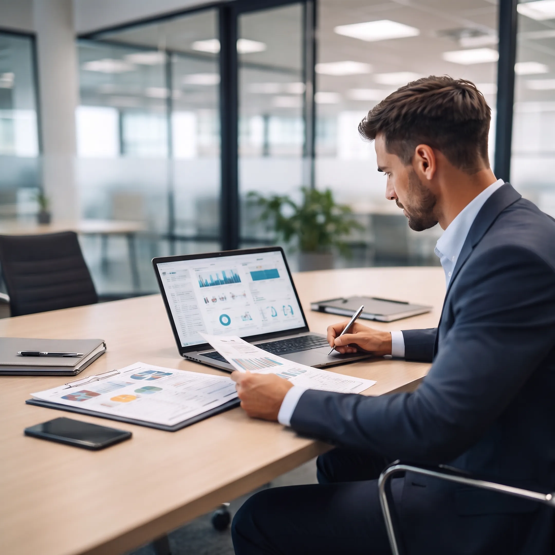 Interim CISO reviewing cybersecurity strategy with business leadership