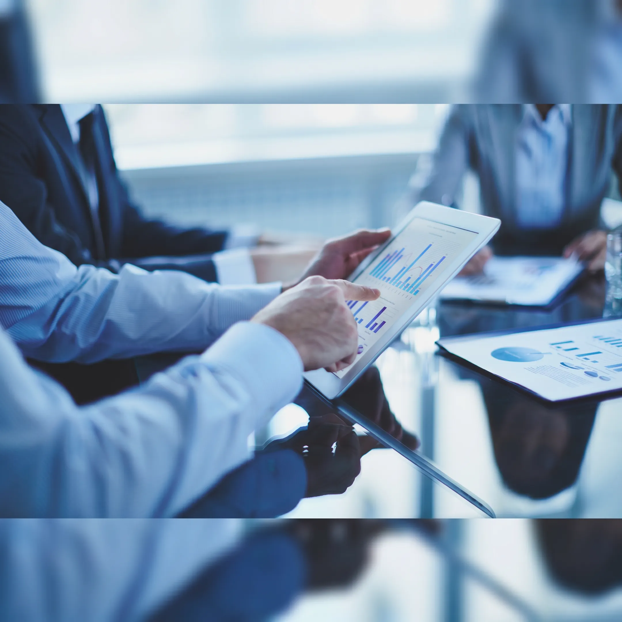 Business leaders collaborating with a distributed outsourcing team