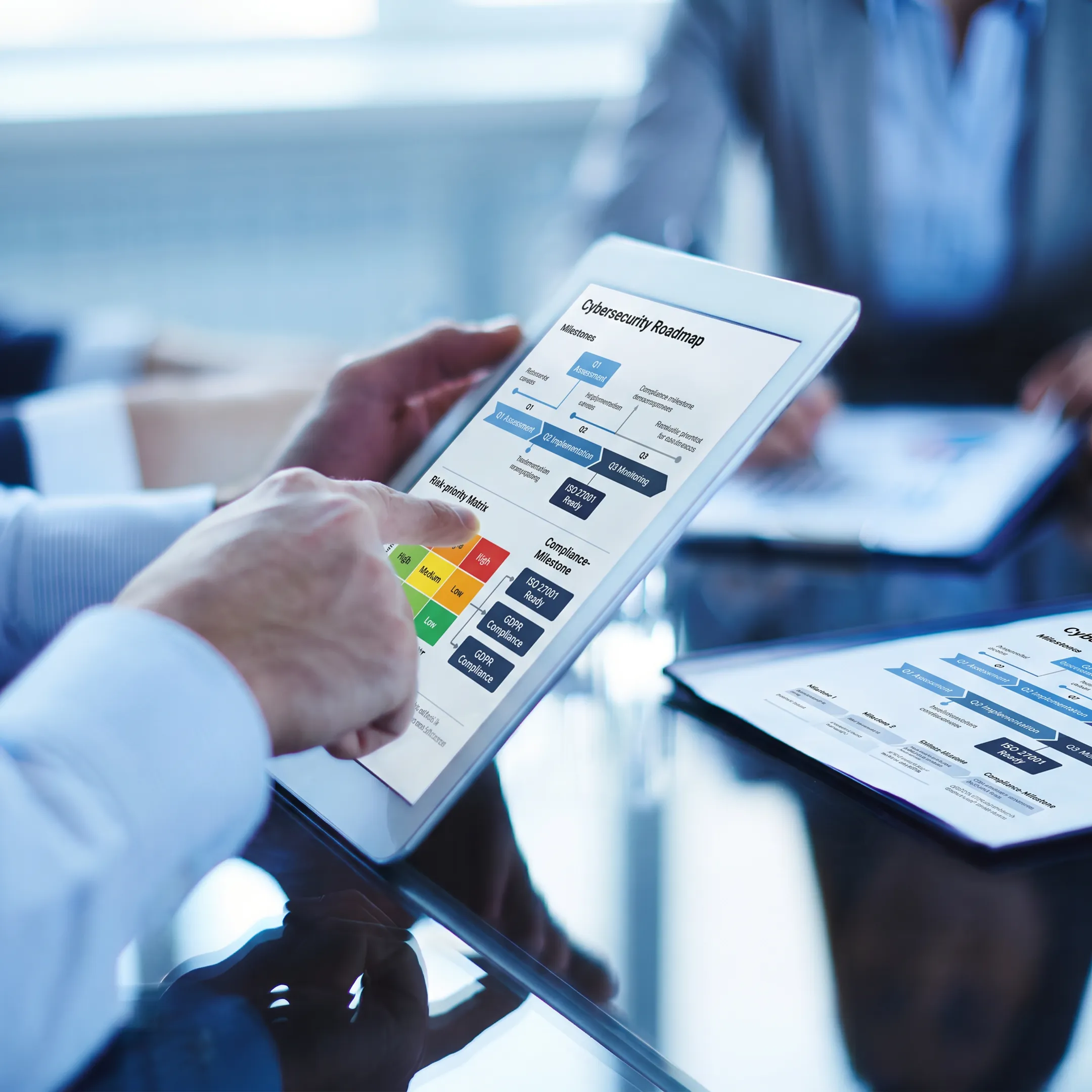 Virtual CISO leading a security strategy discussion with an organization’s leadership team